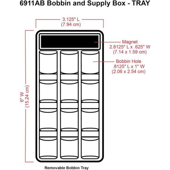 Sew-Lutions Bobbin/Supply Box Sewing Organizer, [1] Plastic - Picture 2 of 3